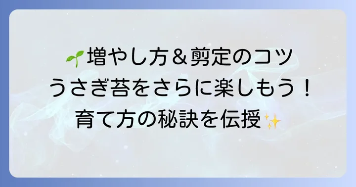 うさぎ苔を増やす方法と剪定のポイント