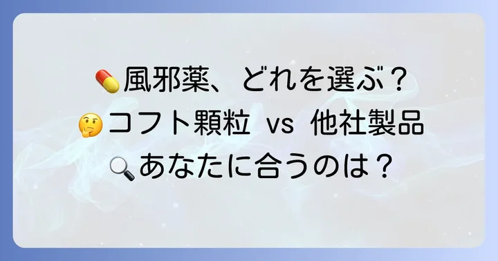 コフト顆粒と他社製品との比較:あなたに合う風邪薬は?
