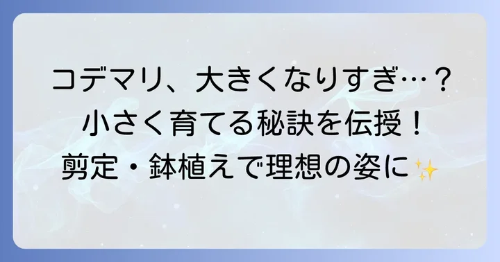 コデマリを小さく育てるための基本知識