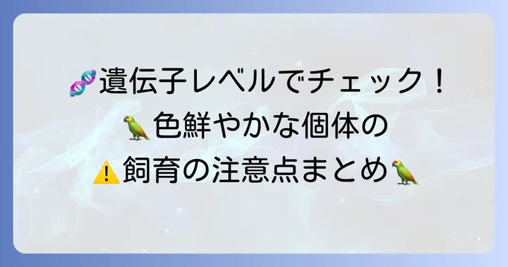 珍しい色のコザクラインコを飼育する上での注意点