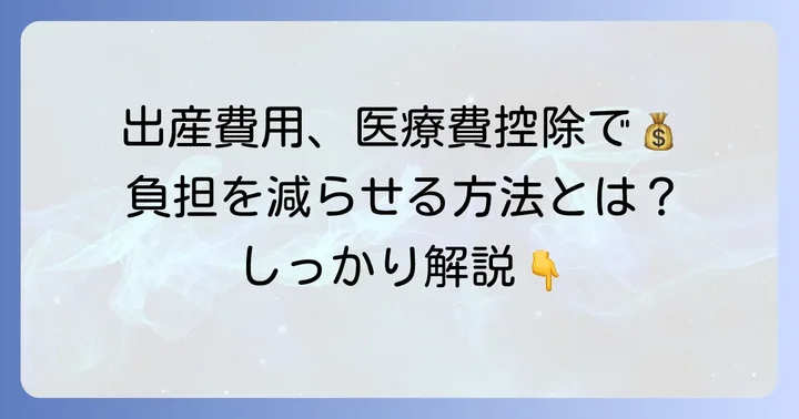 医療費控除で出産費用を軽減する方法