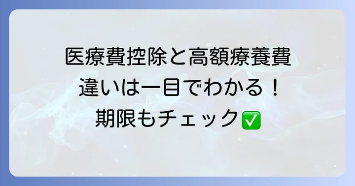 高額療養費と医療費控除は別物!それぞれの期限と仕組みを理解しよう