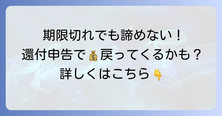 確定申告の期限に間に合わなくても大丈夫!還付申告の進め方