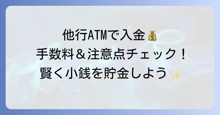 他行で小銭入金する際の手数料と注意点