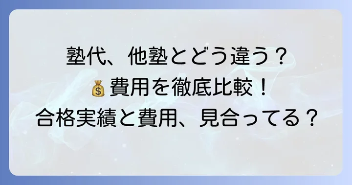 馬渕教室の費用は高い?他塾との比較でわかる費用感