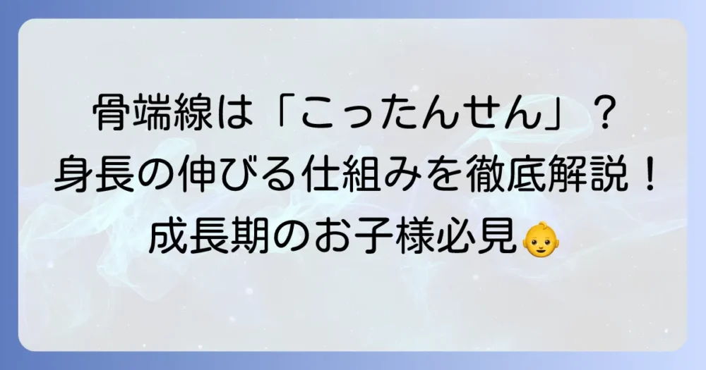骨端線の読み方から役割まで徹底解説!身長の伸びと成長の仕組み
