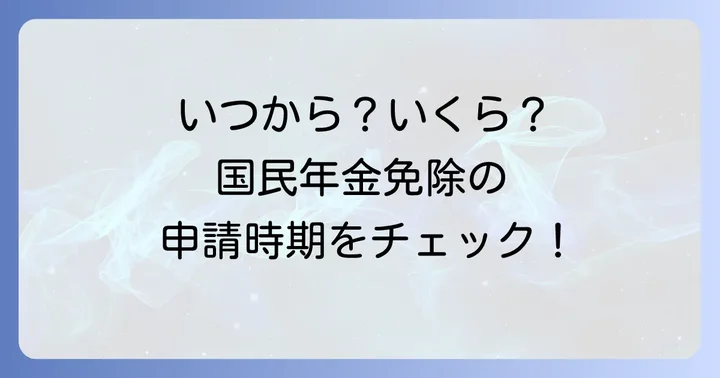 国民年金保険料免除の対象期間と申請時期