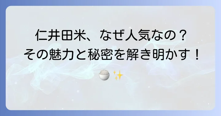 仁井田米の魅力と人気の理由