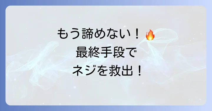 最終手段！それでも外れない固着ネジの解決策