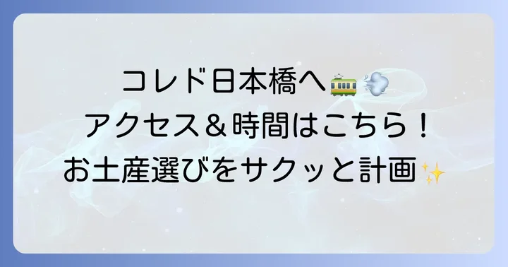 コレド日本橋へのアクセスと営業時間