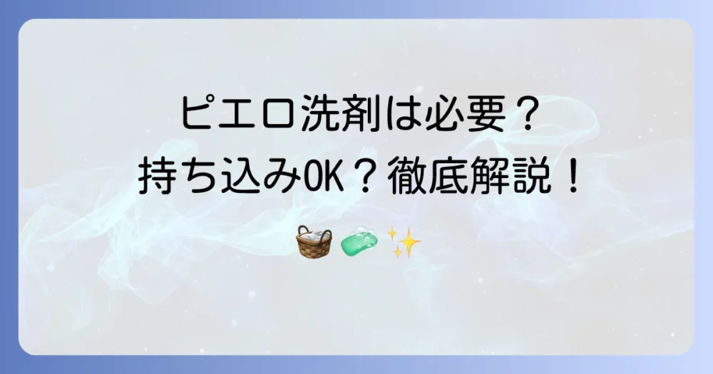 コインランドリーピエロの洗剤は必要？自動投入される洗剤の特徴と持ち込みの注意点を徹底解説