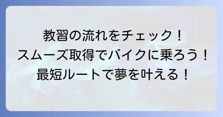 教習所に通う場合の取得流れ