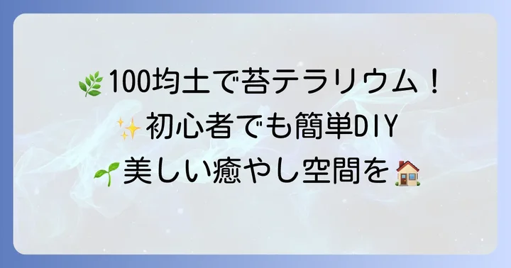 100均の土を使った苔テラリウムの作り方ステップ