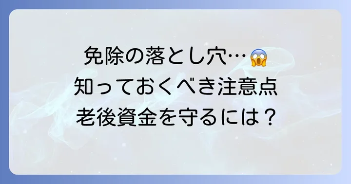 免除制度を利用する際の注意点とデメリット