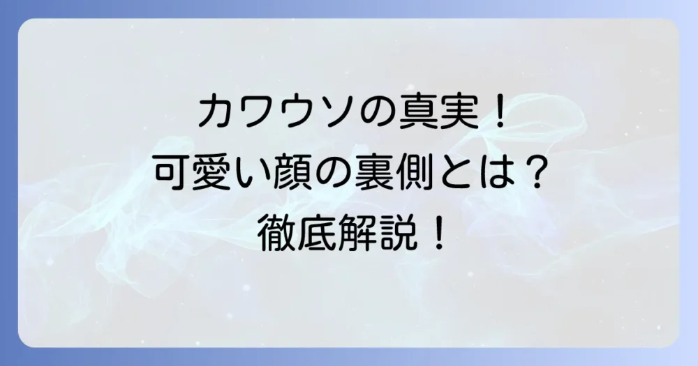カワウソの怖い顔の真実!意外な一面と野生での生態を徹底解説