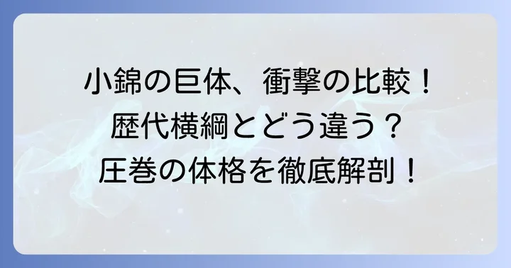 他の力士との比較から見る小錦の偉大さ