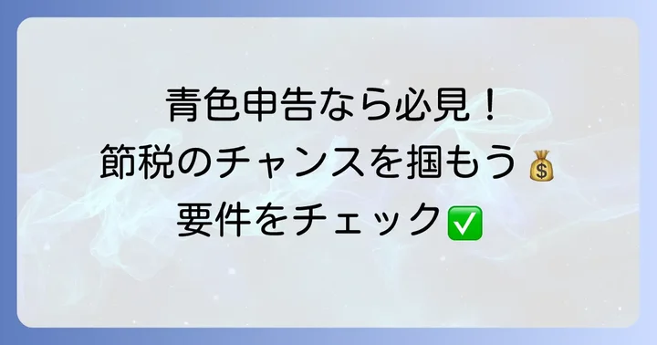 個人事業主が少額減価償却資産の特例を適用するための要件