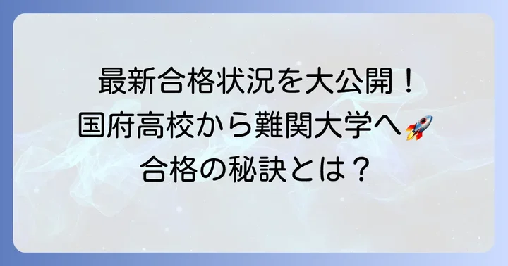 国府高校の進学実績概要:最新の大学合格状況