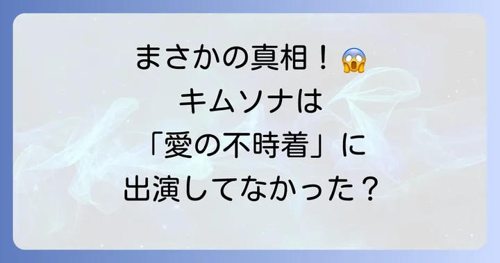 キムソナは「愛の不時着」に出演していない!誤解の理由を深掘り
