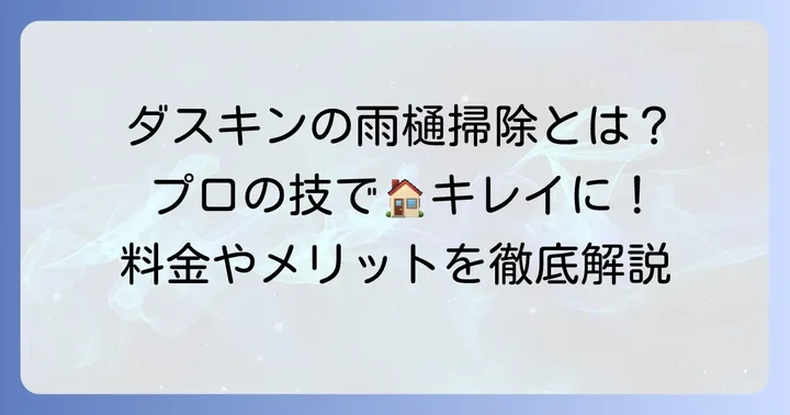 ダスキン雨樋掃除のサービス内容と特徴
