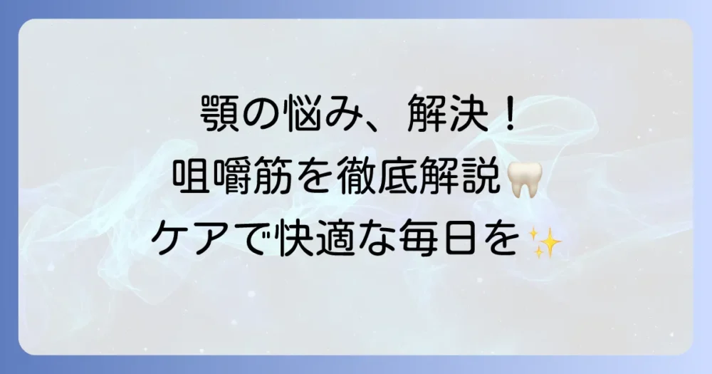 咀嚼筋はどれか？その種類と働きを徹底解説！顎の不調を改善するケア方法