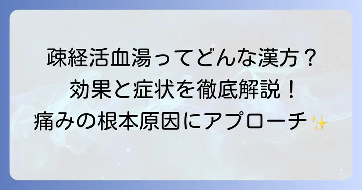 疎経活血湯とは?その基本的な働きと適応症状
