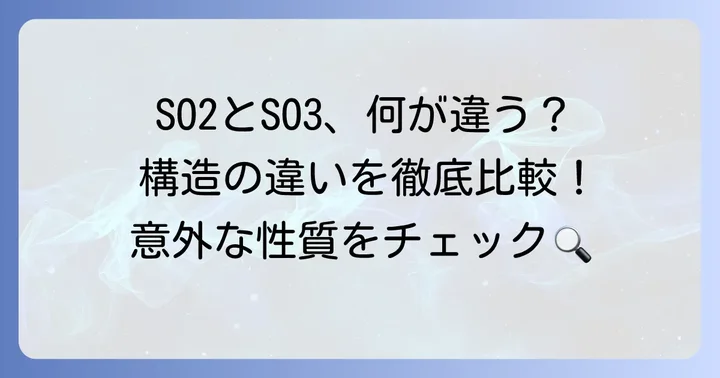 SO2とSO3の構造比較:似ているようで異なる二つの硫黄酸化物