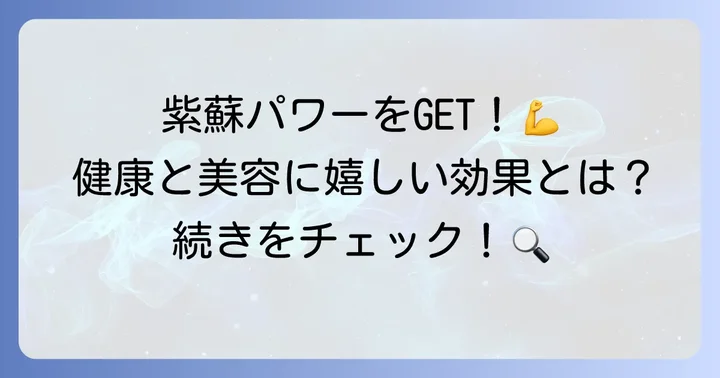 梅干しの紫蘇がもたらす健康効果と栄養