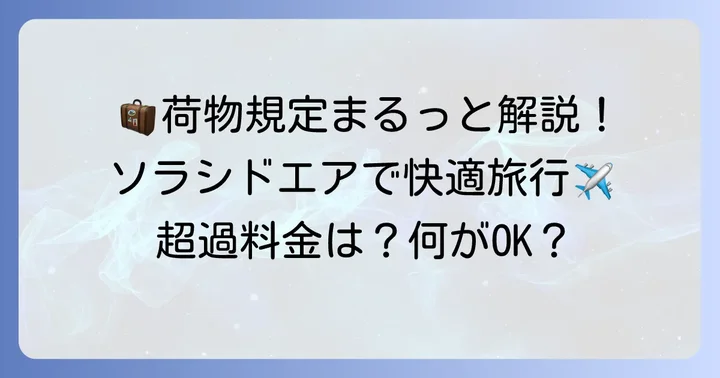 ソラシドエアの荷物制限を理解しよう！基本ルールと注意点