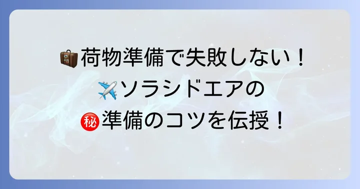 ソラシドエアでスムーズな搭乗のための荷物準備のコツ