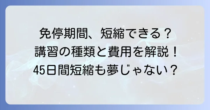 免停期間を短縮する「免停講習」の活用方法