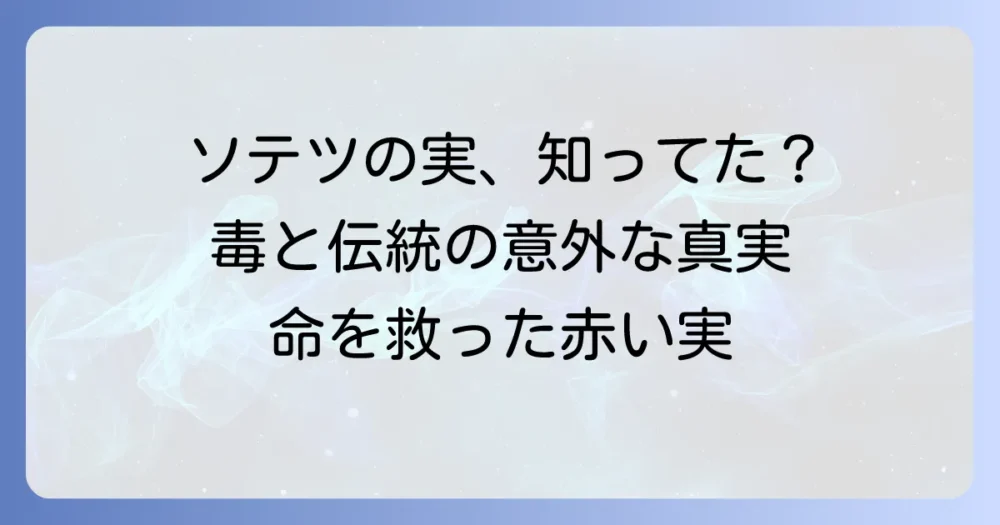 ソテツの実が珍しいのはなぜ？毒性から伝統利用まで徹底解説