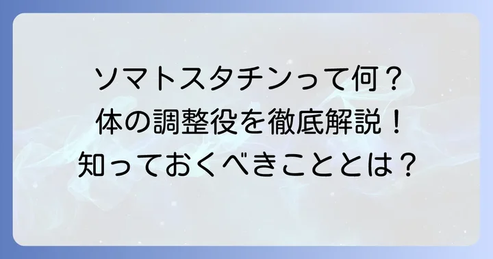 ソマトスタチンとは？その基本的な役割を解説