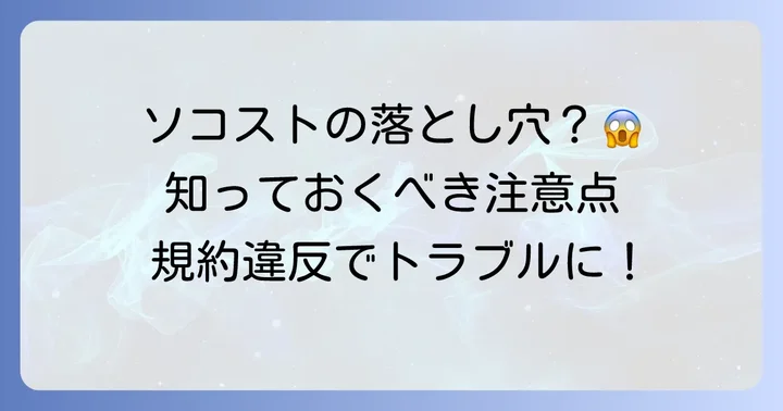ソコストを利用する上での注意点と禁止事項