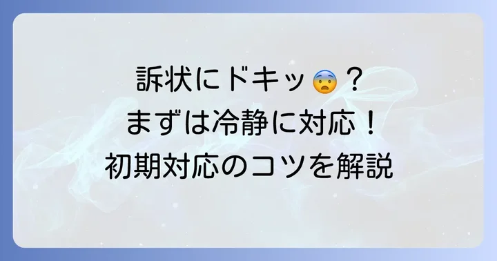 訴状が届いたらまず何をすべきか？冷静な初期対応が重要