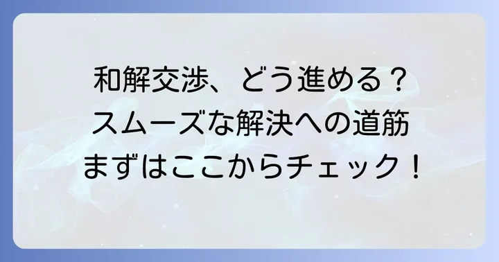 訴状が届いた後の和解交渉の具体的な進め方