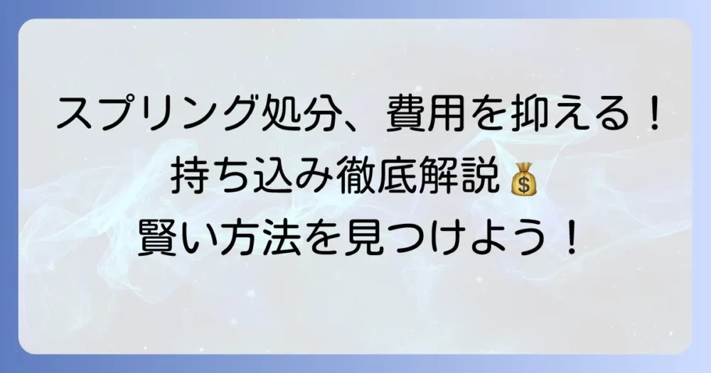 スプリングマットレスの処分方法：持ち込みの徹底解説！費用を抑える賢い方法