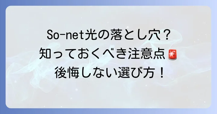 So-net光の悪い評判とデメリット、注意点