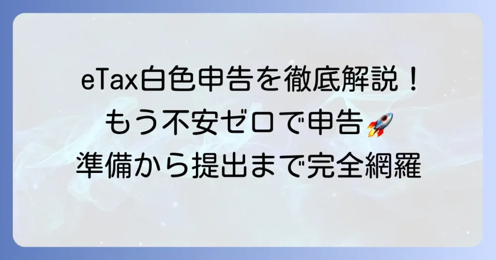 e-Tax白色申告のやり方を徹底解説！必要な準備から提出まで