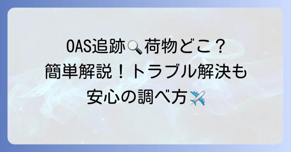 OAS航空宅配便の追跡を徹底解説！荷物の現在地を確認する方法とトラブル解決策