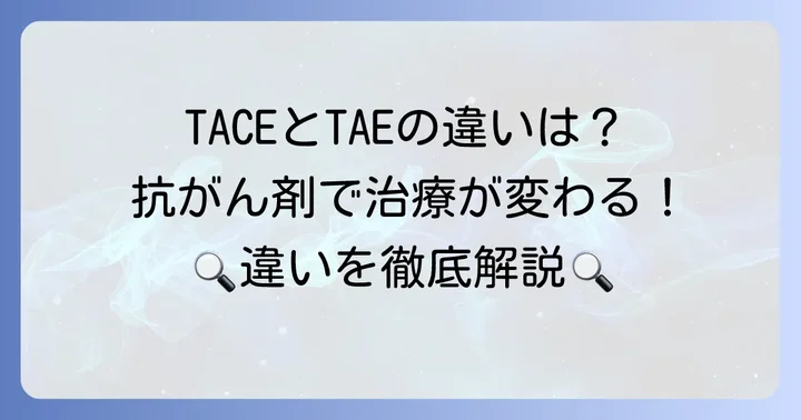 TACEとTAEの決定的な違い：抗がん剤の有無と適応疾患