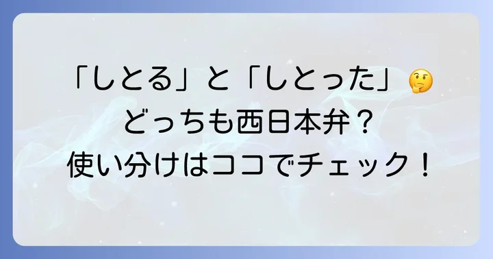 「しとった」と混同しやすい方言「しとる」との違い