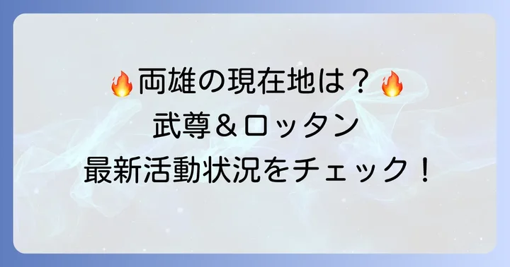 武尊選手とロッタン選手の現在の活動状況