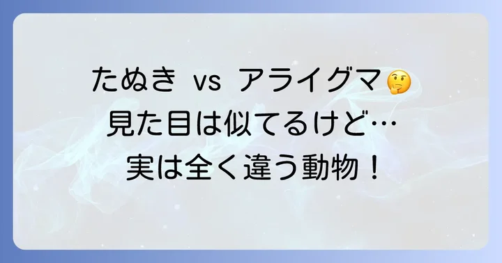 たぬきとアライグマは全く違う動物です