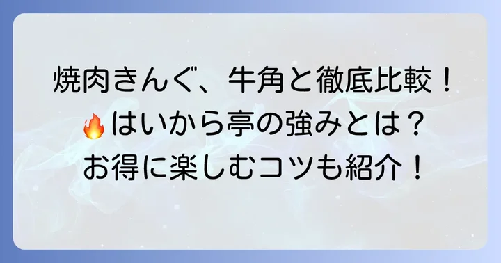 はいから亭と競合他社の焼肉食べ放題を比較