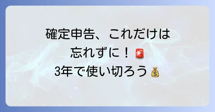 損失繰越控除を適用する際の注意点