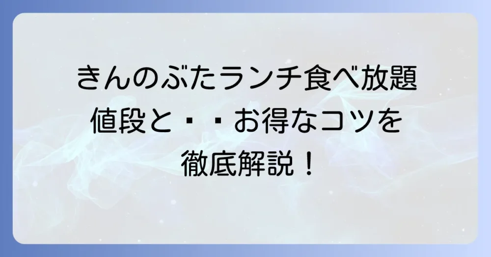 きんのぶたランチ食べ放題の値段は？お得に楽しむ方法を徹底解説