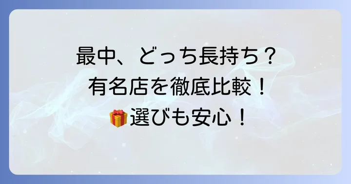 たねや最中と他社最中の日持ちを比較