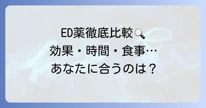 ばいあぐらとタダラフィルの違いを徹底比較