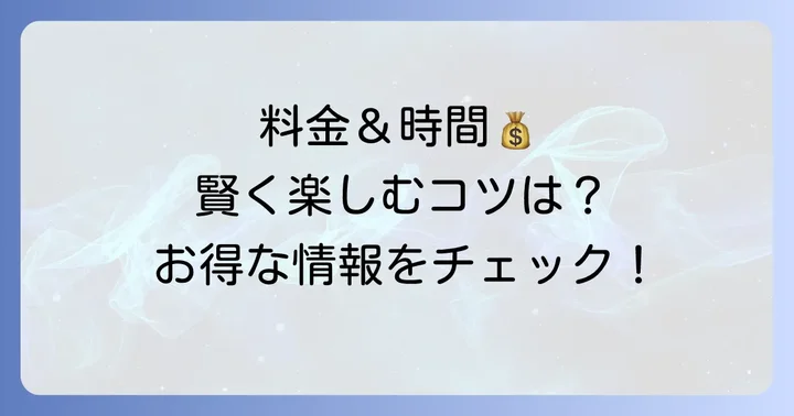 料金と時間制限を詳しく解説！賢く楽しむためのコツ